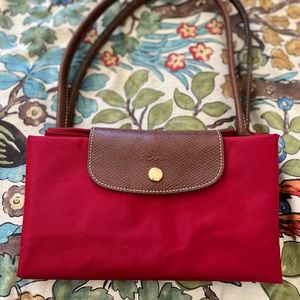 Large Longchamp Red Tote Bag